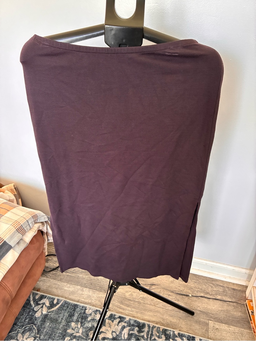 Finity Asymmetrical Plum Midi Skirt with Side Slit